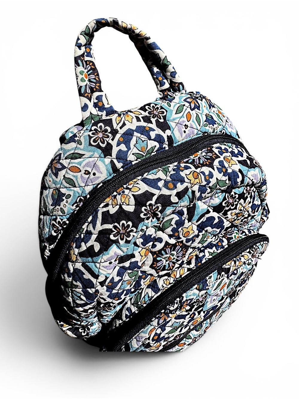 Vera Bradley Essential Compact Backpack Lisbon Medallion Cool - Picture 2 of 11